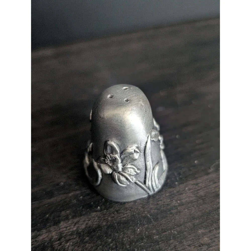 Floral Pewter Salt Shaker Hand Forged - Renaissance Home decor ONLY SALT